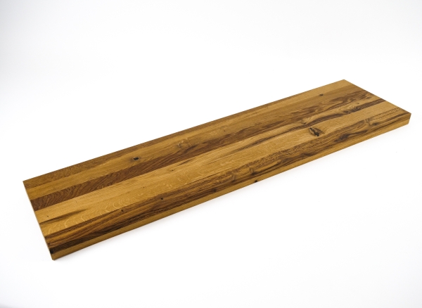 Stair Tread Window Sill Shelf Oak Rustic 40 mm, 2-fold glued, full stave lamella DL, natural oiled, 40x300x1200 mm